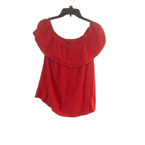 AGB Poppy red size small off the shoulder blouse - Picture 4 of 9